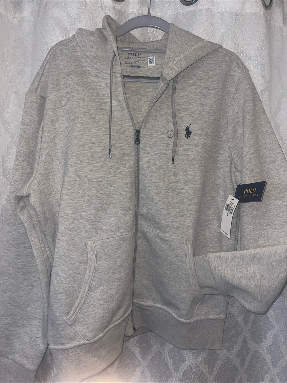 Polo by Ralph Lauren Light Gray Full-Zip Hoodie Sweatshirt